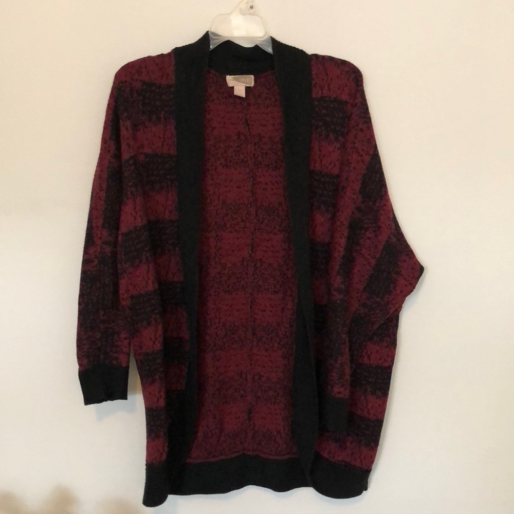 Forever 21 red and black cardigan, size large